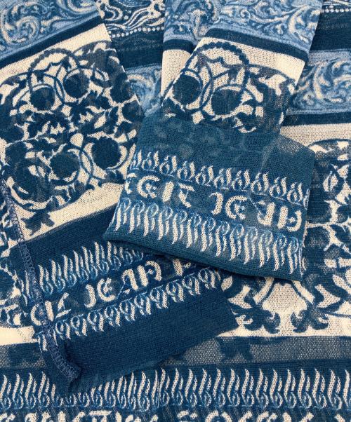 Jean Paul GAULTIER（ジャンポールゴルチェ）Jean Paul GAULTIER (ジャンポールゴルチェ) ハイネック総柄パワーネット ネイビー×アイボリー サイズ:Sの古着・服飾アイテム