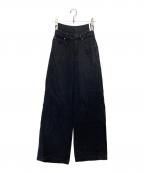 adidas×KSENIA SCHNAIDERアディダス×クセニア シュナイダー）の古着「ボクサーショートジーンズ　ミディアムブラックデニム」｜ブラック