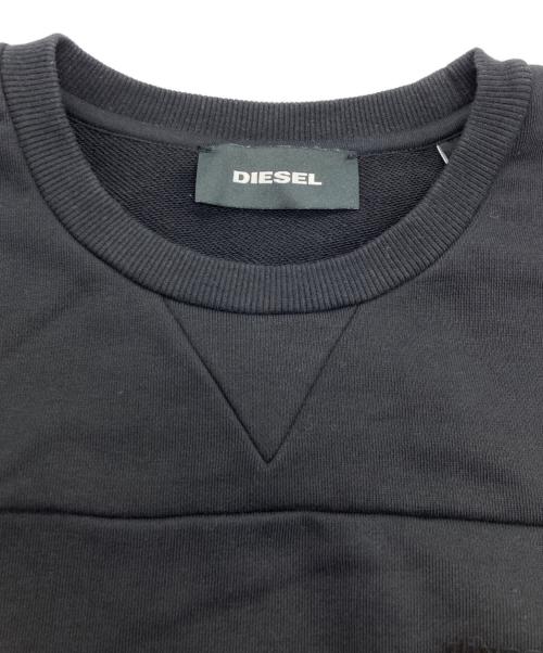 DIESEL（ディーゼル）DIESEL (ディーゼル) S-CORINNE ファスナーポケット付き トレーナー ブラック サイズ:Lの古着・服飾アイテム