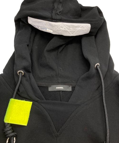 DIESEL（ディーゼル）DIESEL (ディーゼル) フーデッドプリントワンピース ブラック サイズ:Sの古着・服飾アイテム