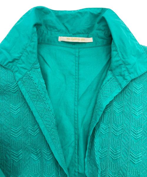 ne quittez pas（ヌキテパ）ne quittez pas (ヌキテパ) POPLIN EMB SHORT SLEEVE DRESS グリーン サイズ:-の古着・服飾アイテム