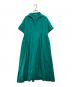 ne quittez pas（ヌキテパ）の古着「POPLIN EMB SHORT SLEEVE DRESS」｜グリーン