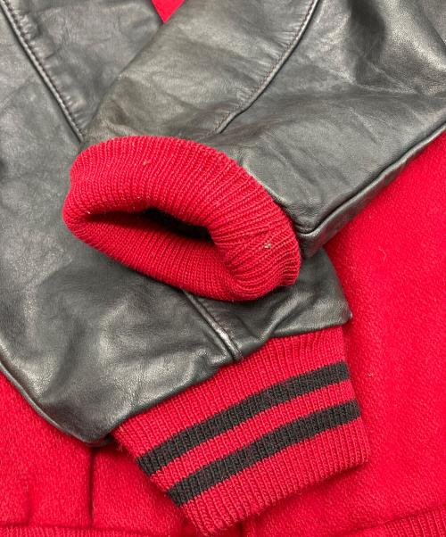 OLD GAP（オールドギャップ）OLD GAP (オールドギャップ) レザー切替スタジャン レッド×ブラック サイズ:Sの古着・服飾アイテム