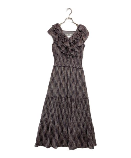 Snidel（スナイデル）Snidel (スナイデル) Sustainableプリントプリーツワンピース グレー サイズ:0の古着・服飾アイテム