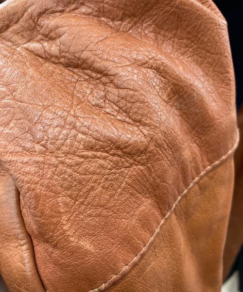 Holloway（ホロウェイ）Holloway (ホロウェイ) 90'Sレザー切替スタジャン ネイビー×ブラウン サイズ:Lの古着・服飾アイテム