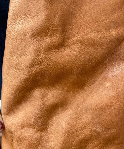 Holloway（ホロウェイ）Holloway (ホロウェイ) 90'Sレザー切替スタジャン ネイビー×ブラウン サイズ:Lの古着・服飾アイテム