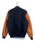 Holloway (ホロウェイ) 90'Sレザー切替スタジャン ネイビー×ブラウン サイズ:L：8000円