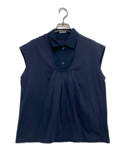 MIU MIU（ミュウミュウ）MIU MIU (ミュウミュウ) ノースリーブカットソー ネイビー サイズ:Sの古着・服飾アイテム