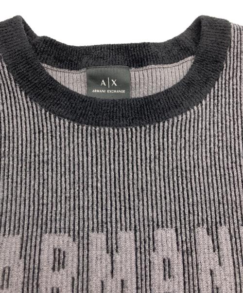 ARMANI EXCHANGE（アルマーニ エクスチェンジ）ARMANI EXCHANGE (アルマーニ エクスチェンジ) ロゴニット ブラック×グレー サイズ:ｌの古着・服飾アイテム
