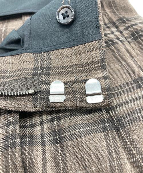 MARGARET HOWELL（マーガレットハウエル）MARGARET HOWELL (マーガレットハウエル) TONAL CHECK WOOL SLACKS ブラウン サイズ:3の古着・服飾アイテム