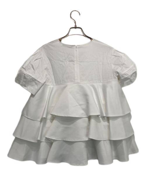 YOKO CHAN（ヨーコチャン）YOKO CHAN (ヨーコチャン) パフスリーブラッフルレイヤーブラウス ホワイト サイズ:Fの古着・服飾アイテム