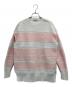 SEVEN TEN by MIHO KAWAHITO（セブン テン バイ ミホ カワヒト）の古着「ボーダープラケットニット」｜ピンク×ホワイト