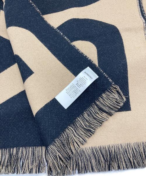 BURBERRY LONDON（バーバリーロンドン）BURBERRY LONDON (バーバリーロンドン) ロゴマフラー ブラック×ブラウン サイズ:188×33の古着・服飾アイテム