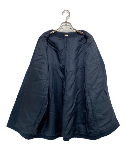 MUSE de Deuxieme Classe（ミューズ ドゥーズィエム クラス）MUSE de Deuxieme Classe (ミューズ ドゥーズィエム クラス) chainツイードノーカラージャケット ネイビー サイズ:Fの古着・服飾アイテム