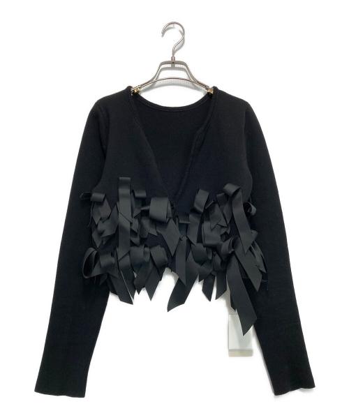 AEWEN MATOPH（イウエン マトフ）AEWEN MATOPH (イウエン マトフ) リボンテープ 2WAY カーディガン ブラック サイズ:FREEの古着・服飾アイテム