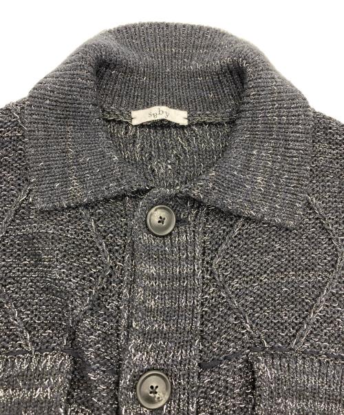 saby（サバイ）saby (サバイ) PAPER KNIT G BLOUSON ブラック サイズ:Lの古着・服飾アイテム