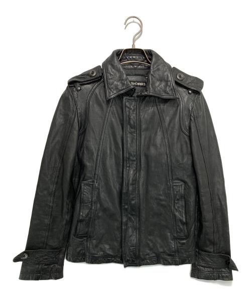 5351 pour les hommes（5351プールオム）5351 pour les hommes (5351プールオム) ホースレザー ライダースジャケット ブラック サイズ:１の古着・服飾アイテム