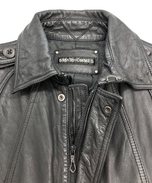 5351 pour les hommes（5351プールオム）5351 pour les hommes (5351プールオム) ホースレザー ライダースジャケット ブラック サイズ:１の古着・服飾アイテム