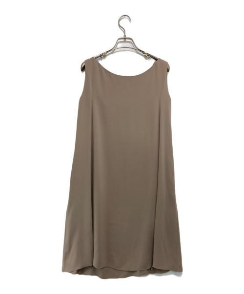 FOXEY NEWYORK（フォクシーニューヨーク）FOXEY NEWYORK (フォクシーニューヨーク) ノースリーブワンピース ベージュ サイズ:38の古着・服飾アイテム