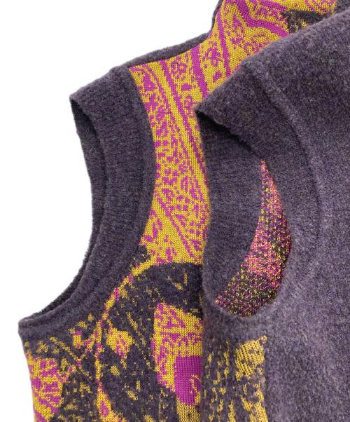 KENZO（ケンゾー）KENZO (ケンゾー) ノースリーブ変形ニット パープル サイズ:Mの古着・服飾アイテム