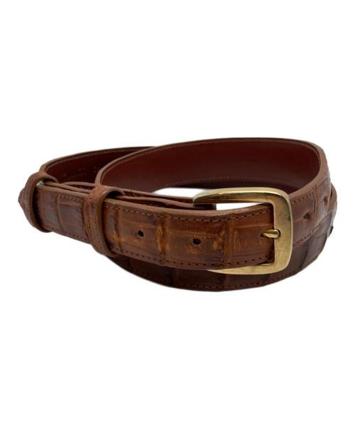 BLACK JACK BELTS（ブラックジャック ベルト）BLACK JACK BELTS (ブラックジャック ベルト) クロコダイルベルト ブラウン サイズ:38の古着・服飾アイテム