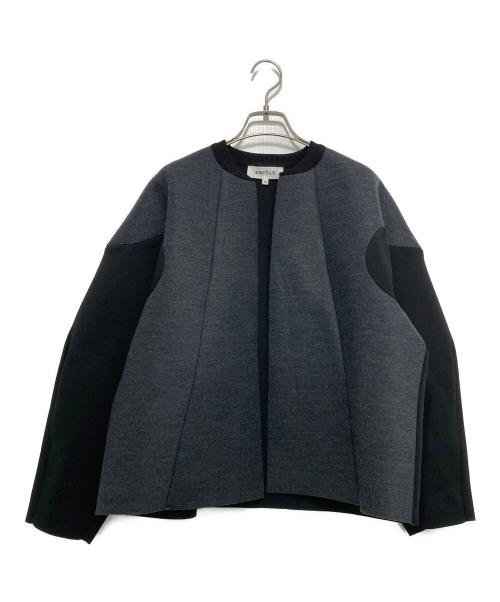 ENFOLD（エンフォルド）ENFOLD (エンフォルド) ボンディング ニット カーディガン ジャケット グレー サイズ:38の古着・服飾アイテム