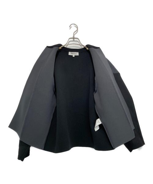 ENFOLD（エンフォルド）ENFOLD (エンフォルド) ボンディング ニット カーディガン ジャケット グレー サイズ:38の古着・服飾アイテム
