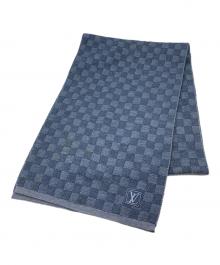 LOUIS VUITTON（ルイ ヴィトン）の古着「エシャルプ・プティ ダミエ マフラー」｜ブルー