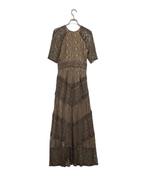 LAGUNA MOON（ラグナムーン）LAGUNA MOON (ラグナムーン) LADYショルダーギャザーレースマキシワンピース ブラウン サイズ:Sの古着・服飾アイテム