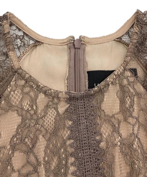 LAGUNA MOON（ラグナムーン）LAGUNA MOON (ラグナムーン) LADYショルダーギャザーレースマキシワンピース ブラウン サイズ:Sの古着・服飾アイテム