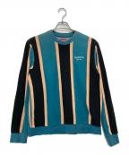 SUPREMEシュプリーム）の古着「VERTICAL STRIPED PIQUE Crewneck」｜ブルー×ブラック