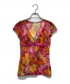 DOLCE & GABBANAドルチェ＆ガッバーナ）の古着「総柄ノースリーブブラウス」｜ピンク