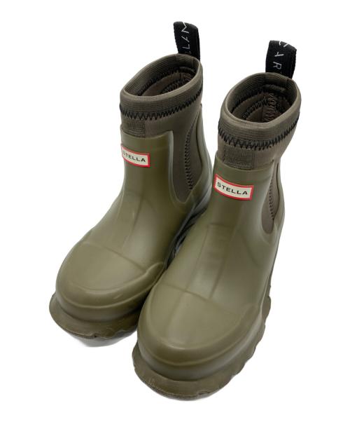 HUNTER（ハンター）HUNTER (ハンター) STELLA McCARTNEY (ステラマッカートニー) サイドゴア レインブーツ カーキ サイズ:ＥＵ36/ＵＫ3の古着・服飾アイテム
