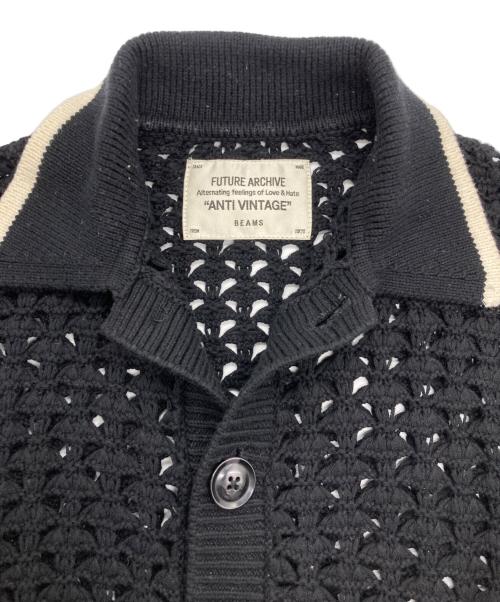 BEAMS（ビームス）BEAMS (ビームス) FUTURE ARCHIVE (フューチャー アーカイブ) MESH KNIT SHIRT ブラック サイズ:Ｓの古着・服飾アイテム