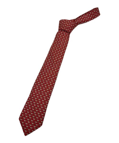 HERMES（エルメス）HERMES (エルメス) シルクネクタイ レッド サイズ:-の古着・服飾アイテム