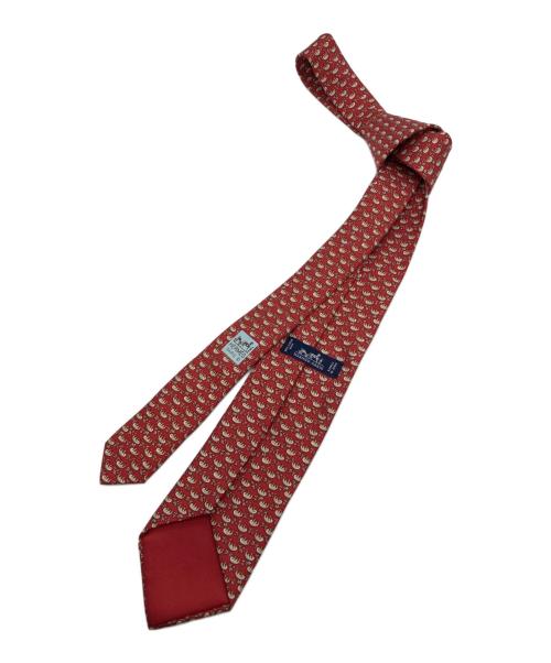 HERMES（エルメス）HERMES (エルメス) シルクネクタイ レッド サイズ:-の古着・服飾アイテム