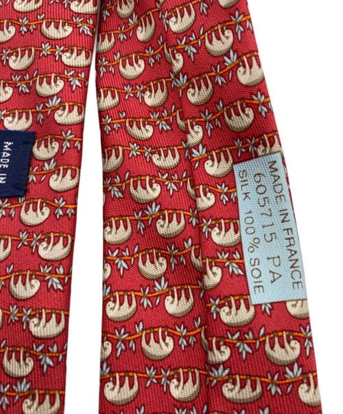 HERMES（エルメス）HERMES (エルメス) シルクネクタイ レッド サイズ:-の古着・服飾アイテム