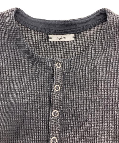 saby（サバイ）saby (サバイ) WAFFLE HENRY NECK SHIRTS ネイビー サイズ:3（L)の古着・服飾アイテム
