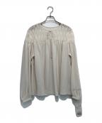 Nobleノーブル）の古着「チュールレースコンビシアーブラウス」｜ベージュ