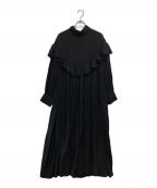 ETRE TOKYOエトレトウキョウ）の古着「ロールカラーフリルワンピース」｜ブラック