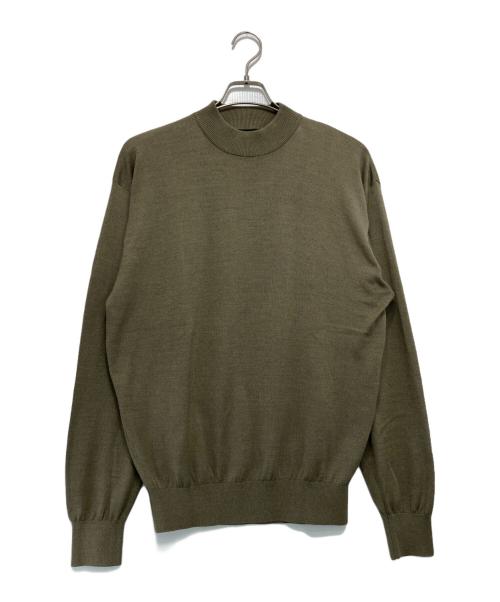 BARACUTA（バラクータ）BARACUTA (バラクータ) ［OLD］90-00s コットンシルクモックネックニット オリーブ サイズ:Lの古着・服飾アイテム