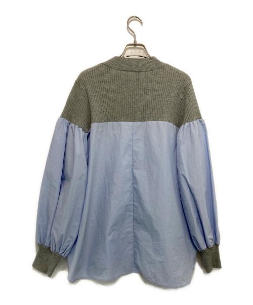 BEARDSLEY（ビアズリー）BEARDSLEY (ビアズリー) リブニットコンビシャツ スカイブルー サイズ:Fの古着・服飾アイテム