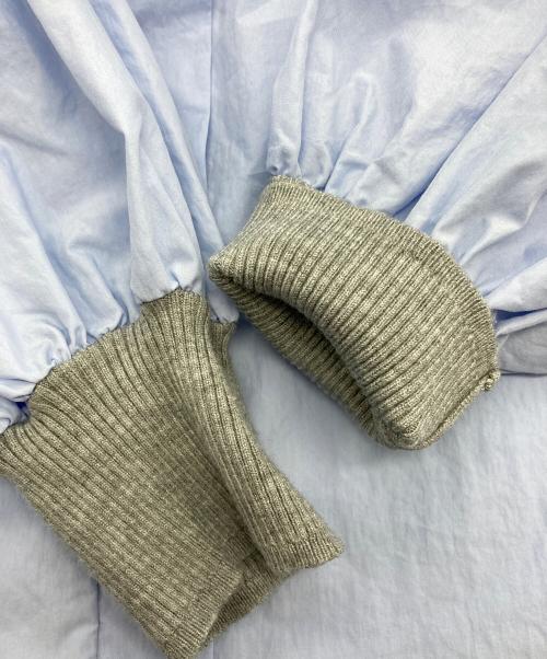 BEARDSLEY（ビアズリー）BEARDSLEY (ビアズリー) リブニットコンビシャツ スカイブルー サイズ:Fの古着・服飾アイテム