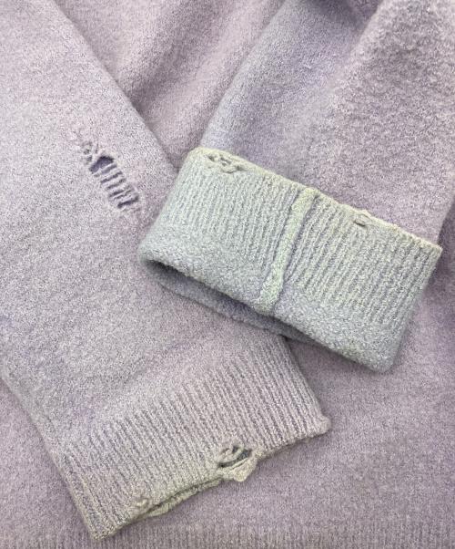 DAIRIKU（ダイリク）DAIRIKU (ダイリク) ”Rotten”Fulling Damage Knit Pullover/Vネックニット パープル サイズ:Mの古着・服飾アイテム