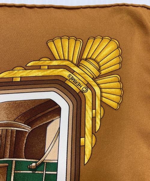 HERMES（エルメス）HERMES (エルメス) カレ90「automobile（オートモービル）」 ブラウンの古着・服飾アイテム