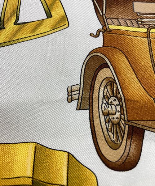 HERMES（エルメス）HERMES (エルメス) カレ90「automobile（オートモービル）」 ブラウンの古着・服飾アイテム