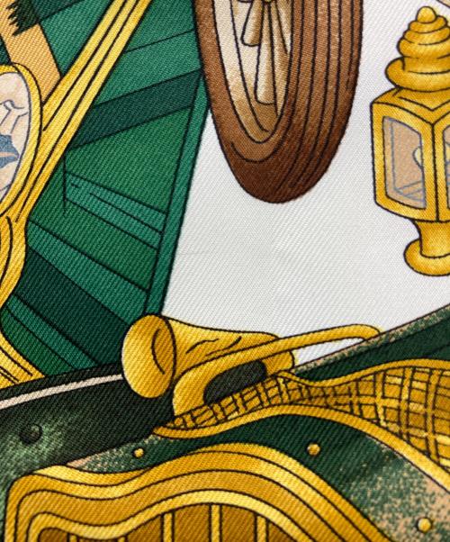 HERMES（エルメス）HERMES (エルメス) カレ90「automobile（オートモービル）」 ブラウンの古着・服飾アイテム