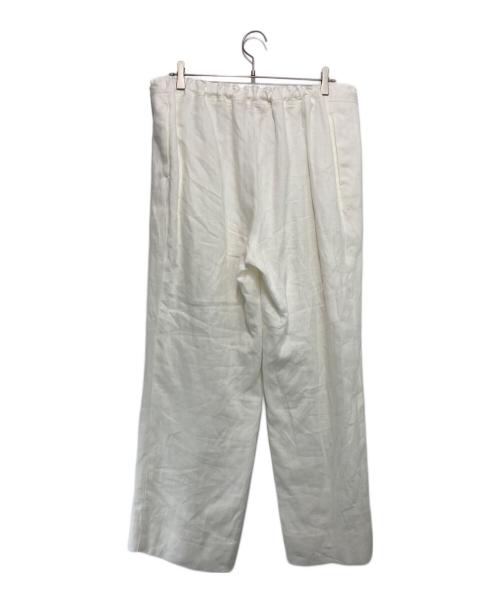 BACCA（バッカ）BACCA (バッカ) リネンツイル タックワイドパンツ ホワイト サイズ:32（5号）の古着・服飾アイテム