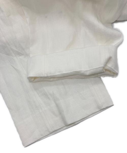 BACCA（バッカ）BACCA (バッカ) リネンツイル タックワイドパンツ ホワイト サイズ:32（5号）の古着・服飾アイテム