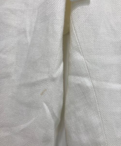 BACCA（バッカ）BACCA (バッカ) リネンツイル タックワイドパンツ ホワイト サイズ:32（5号）の古着・服飾アイテム